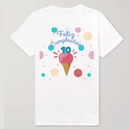 Camiseta infantil cumpleaños helado