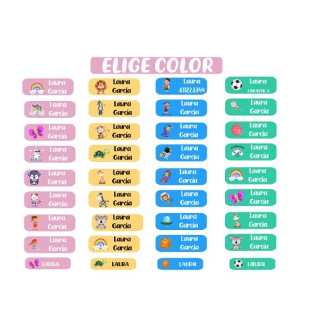 Etiquetas adhesivas objetos 70und