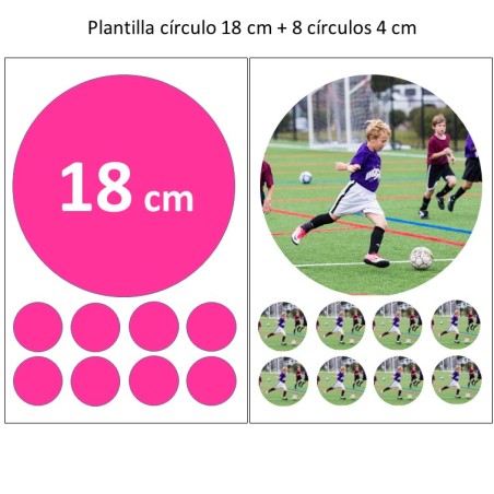 IMPRESIÓN EN PAPEL DE AZÚCAR - 18CM + 8 CIRCULOS 4 CM