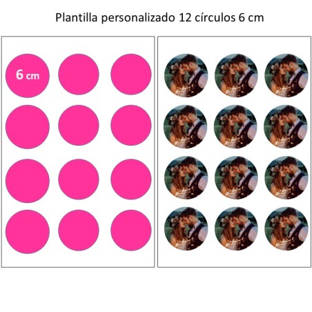 IMPRESIÓN EN PAPEL DE AZÚCAR - 12 CIRCULOS 6 CM