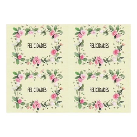 IMPRESION PAPEL DE AZUCAR CORONA FELICIDADES 9.3X13CM