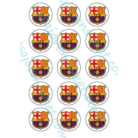 IMPRESIÓN PAPEL DE AZUCAR BARÇA 15 CIRCULOS 5 CM