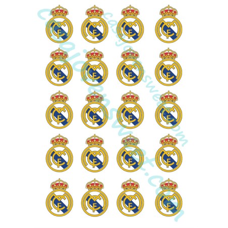 IMPRESIÓN PAPEL DE AZUCAR REAL MADRID 20 CIRCULOS 5 CM