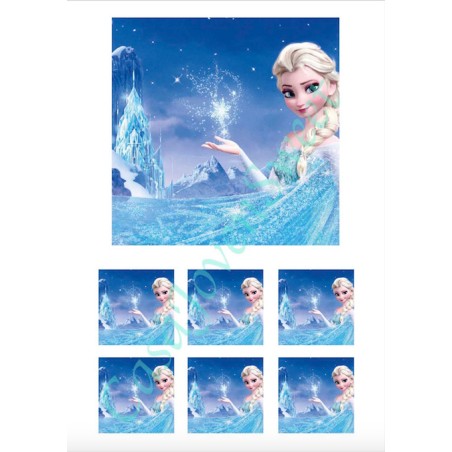 IMPRESIÓN PAPEL DE AZUCAR FROZEN 5CM CUADRADA+15CM CUADRADA