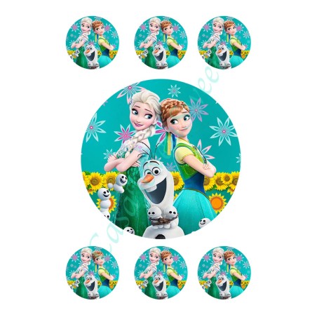 IMPRESIÓN PAPEL DE AZUCAR FROZEN FEVER 5CM +15CM