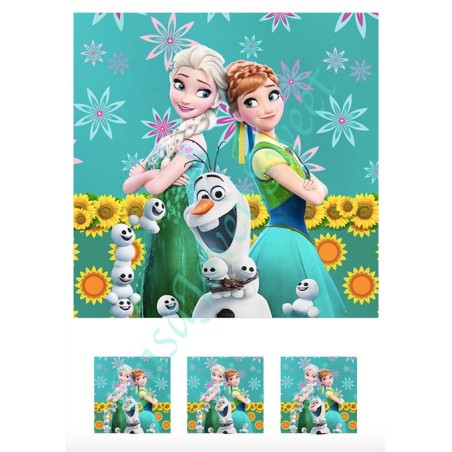IMPRESIÓN PAPEL DE AZUCAR FROZEN FEVER 5CM +20CMCUADRADA