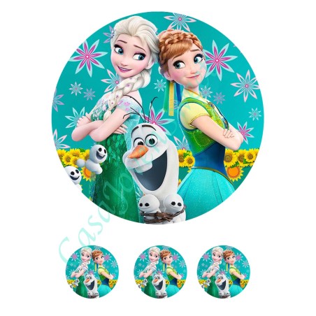 IMPRESIÓN PAPEL DE AZUCAR FROZEN FEVER 20CM +5CM
