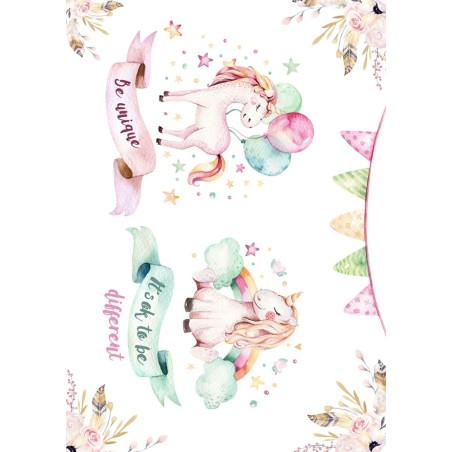 IMPRESION PAPEL DE AZUCAR A4 UNICORNIO BE UNIQUE