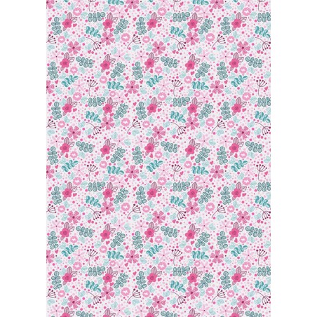 IMPRESION PAPEL DE AZUCAR A4 FLORES Y HOJAS ROSAS VERDE