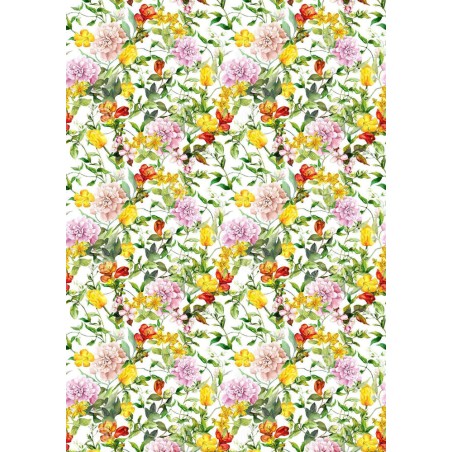 IMPRESION PAPEL DE AZUCAR A4 FLORES AMARILLOS GRANDES