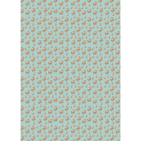 IMPRESION PAPEL DE AZUCAR A4 FLORES AZULES