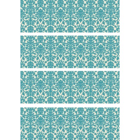 IMPRESION PAPEL DE AZUCAR A4 FONDOS DAMASCO 4 AZUL