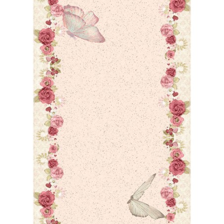 IMPRESION PAPEL DE AZUCAR A4 FLORES CADENA ROSAS