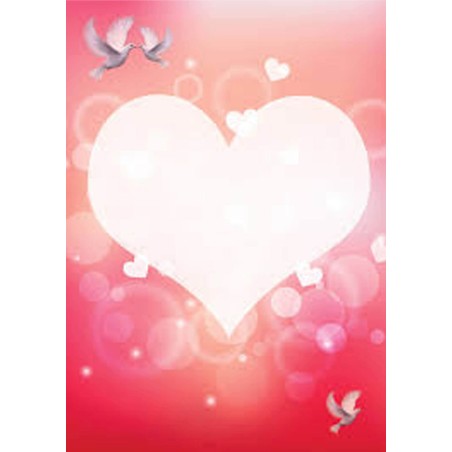 IMPRESION PAPEL DE AZUCAR A4 CORAZON GRANDE