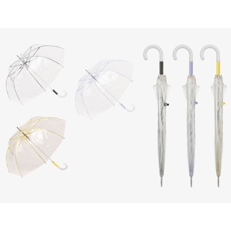 PARAGUAS LARGO TRANSPARENTE ESTRELLAS AUTOMÁTICO