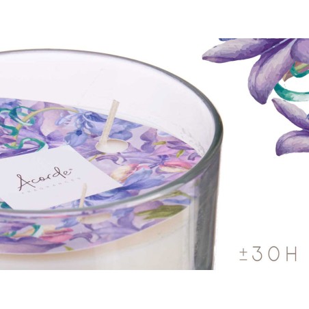 VELA VIOLETA AMBAR PERFUMADA 30H