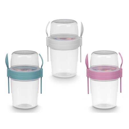 VASO 1100ML TAPA CON CUBIERTOS PLASTICO