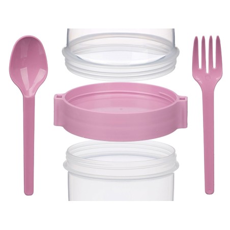 VASO 1100ML TAPA CON CUBIERTOS PLASTICO