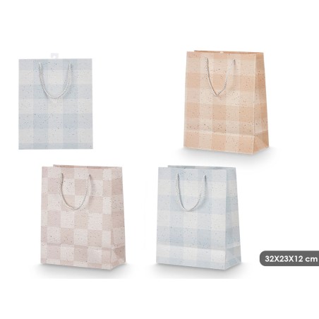 BOLSA PAPEL 32X26X12 CUADROS