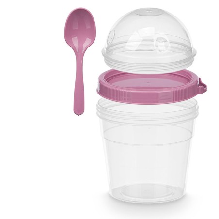 VASO 500ML CON TAPA + CUCHARA