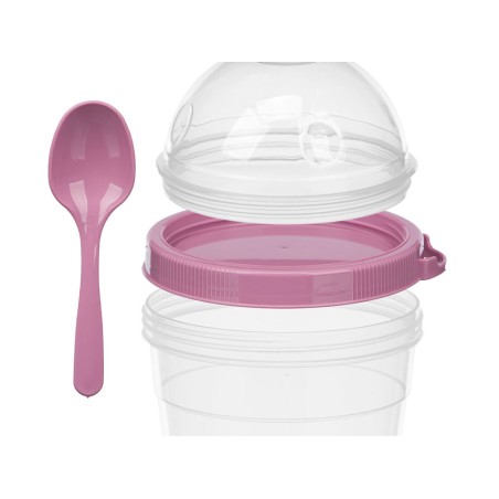 VASO 500ML CON TAPA + CUCHARA