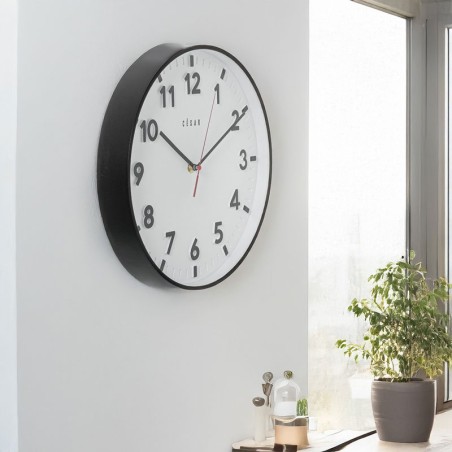 RELOJ 30 CM MARCO NEGRO 