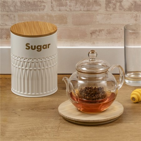 TARRO AZÚCAR 1200ML ACERO Y BAMBU