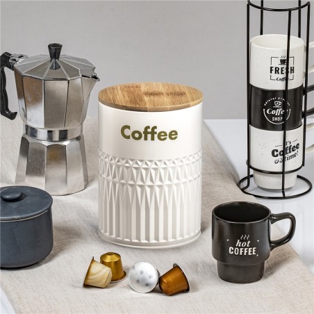 TARRO CAFE 1200ML ACERO BAMBU