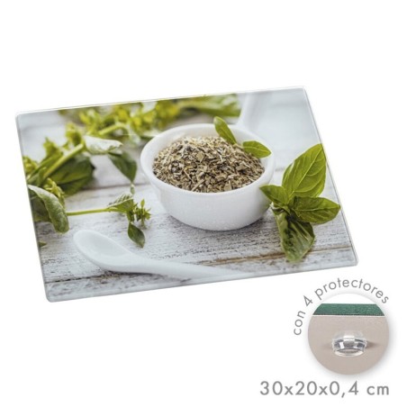 TABLA CRISTAL ESPECIAS 30X20X0.4 CM