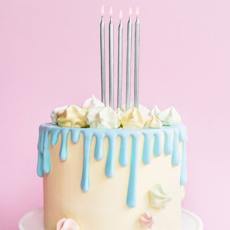 12 VELAS PLATA 12.5cm