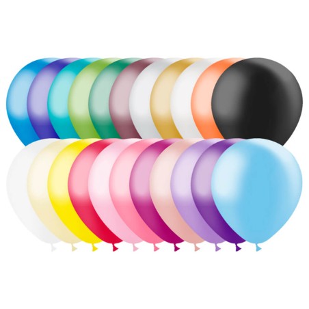 100 GLOBOS 30CM -R12 METALIZADOS SURTIDO BALLONIA