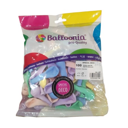 100 GLOBOS 14CM - R5 MATE PASTEL SURTIDOS 