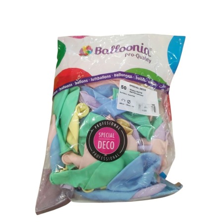 100 GLOBOS 30CM -R12 SURTIDO MATE PASTEL