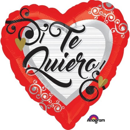 GLOBO TE QUIERO FILIGRANAS 45CM