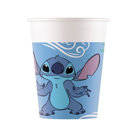 8 VASOS STITCH Y ANGEL PAPEL 20CL