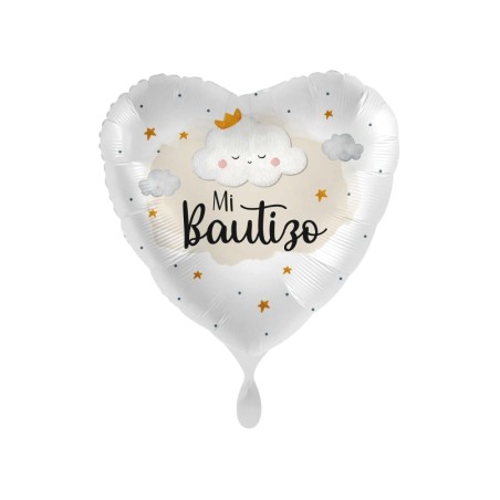 GLOBO BAUTIZO NUBE EN CORAZON 17/43CM
