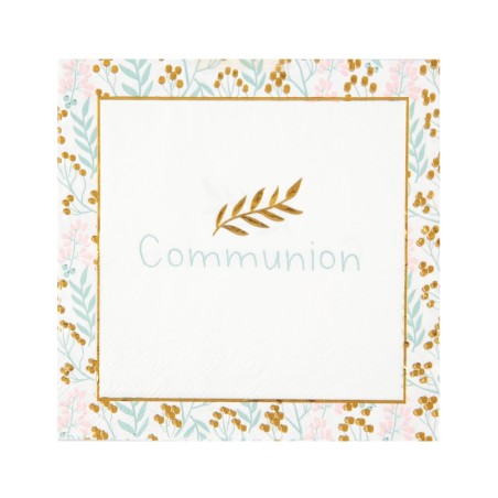 21 SERVILLETAS COMUNIÓN 33X33CM 3CAPAS