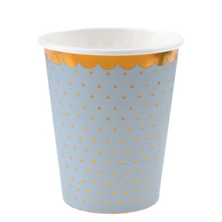 10 VASOS AZUL PUNTOS 27CL