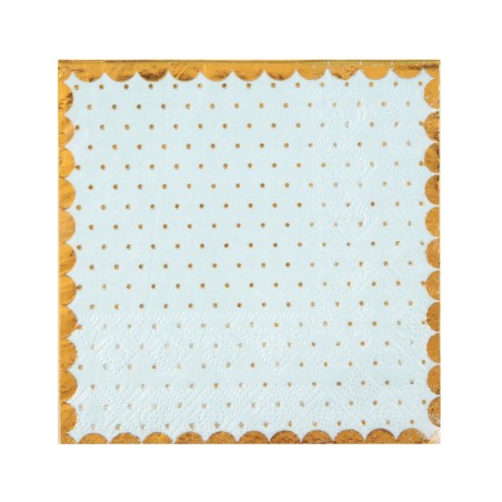 21 SERVILLETAS AZUL PUNTOS 25X25CM