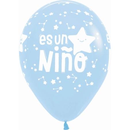 12 GLOBOS ROSA ESTRELLAS ES UNA NIÑA 