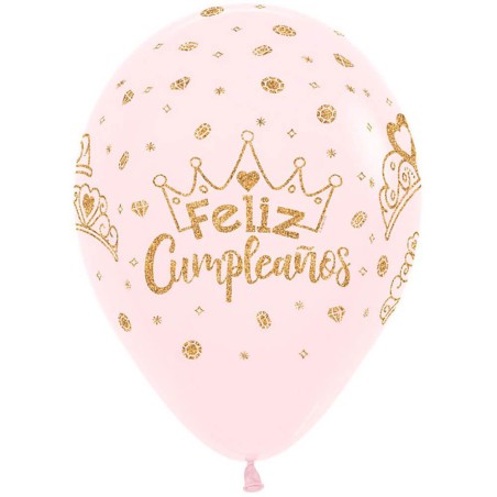 12 GLOBOS PURPURINA CORONAS 