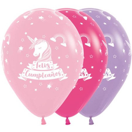12 GLOBOS UNICORNIO CUMPLEÑAO S