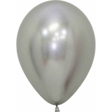 50 GLOBOS SEMPERTEX PLATA REFLEX 30 CM