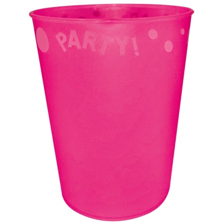 VASO REUTILIZABLE 25CL FLUOR FUCSIA