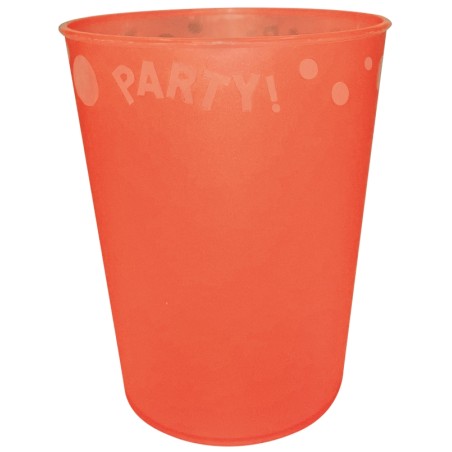 VASO REUTILIZABLE 25CL NARANJA FLUOR
