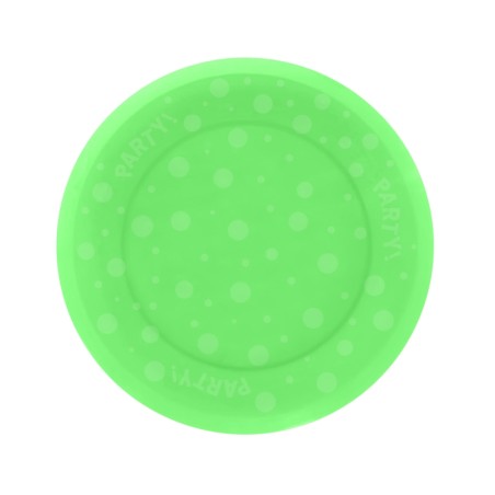 PLATO VERDE FLUOR 21CM REUTILIZABLE PASTICO