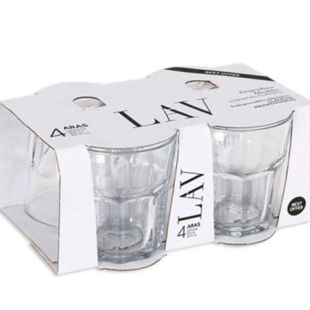 SET 4 VASOS AGUA ARAS 305CC