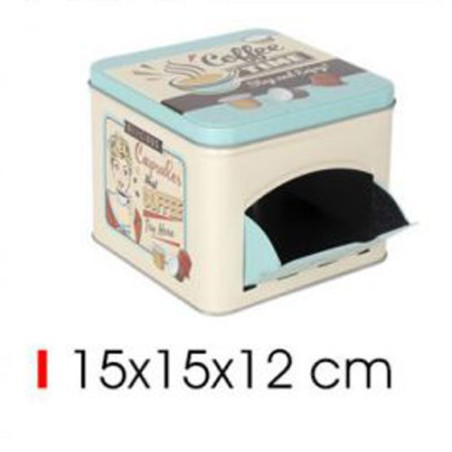 BOTE METAL CAPSULAS CAFE RETRO 15X15X12CM