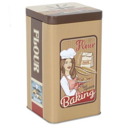 BOTE HARINA METAL RETRO 10X10X17.5CM