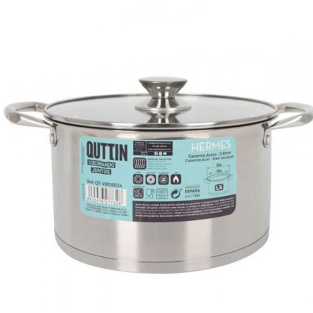 CACEROLA 24CM (5,5L) ACERO CON TAPA